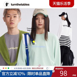 Turnthetables260G基础标语长袖T恤潮牌情侣款纯棉宽松tee男女