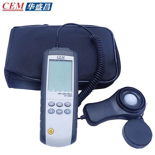 CEM华盛昌DT-3809照度计LED光强度测试仪LUX/FC/CD照度表测光仪表