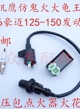 踏板摩托车助力车点火器高压包火花塞燃油车125-150R9大鬼王