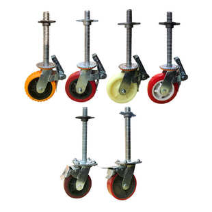 脚轮 移动丝刹车铁芯活动架子 寸脚手架聚氨酯轮杆6脚轮脚手架