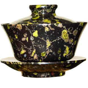 天然河南汝阳梅花玉茶具茶壶茶杯安山岩玉盖碗杯子功夫茶具套装