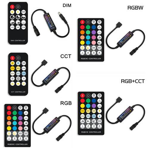 LED灯带RF迷你控制器用于5050 DIM RGB RGBW RGBCCT支持5-24V灯具