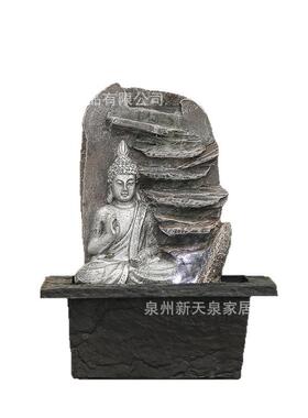 中式禅意客厅流水招财摆件水循环家居装饰品小型公室茶几水景观