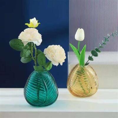Nordic ins wind glass small vase ornaments living room flowe