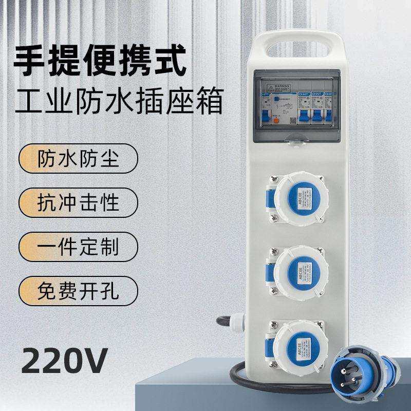 专业手提式插座箱220V可移动电源插头插座一体箱多功能检修照明箱