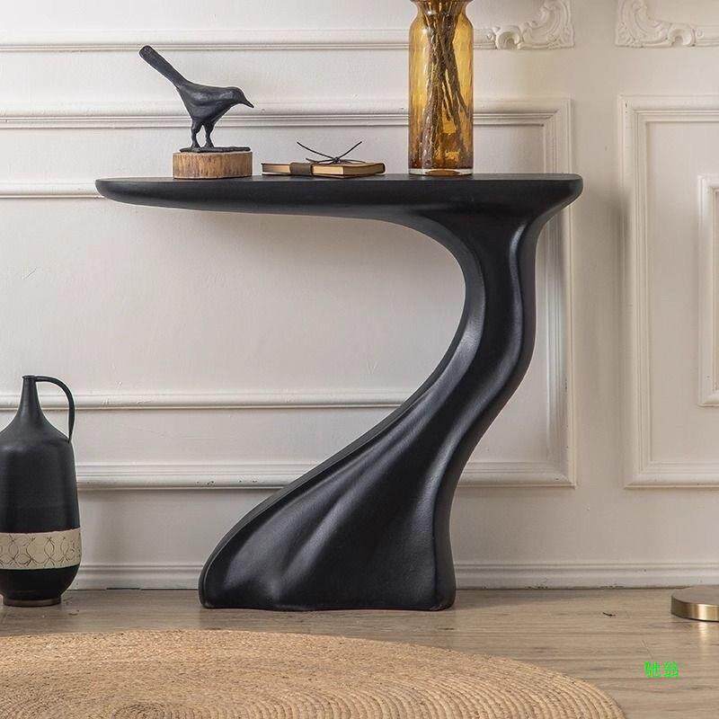 轻奢玄关客厅走廊设计师装饰现代桌子简约入户靠墙端景台板门艺术