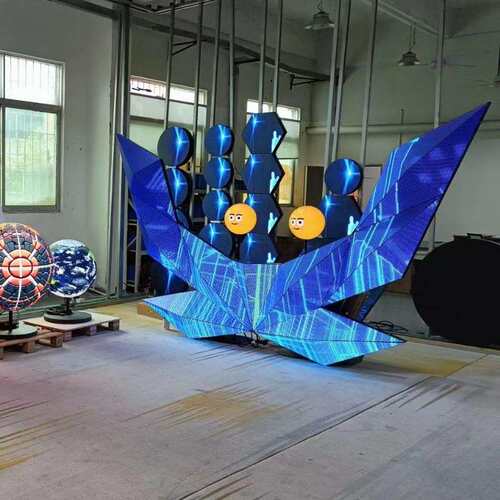 led异型屏圆形弧形曲面广告全彩LED异形显示屏软模广告屏柔性异形