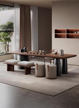 北美黑胡桃木阳台茶桌家用客厅2025新款小型茶台高级感实木新中式