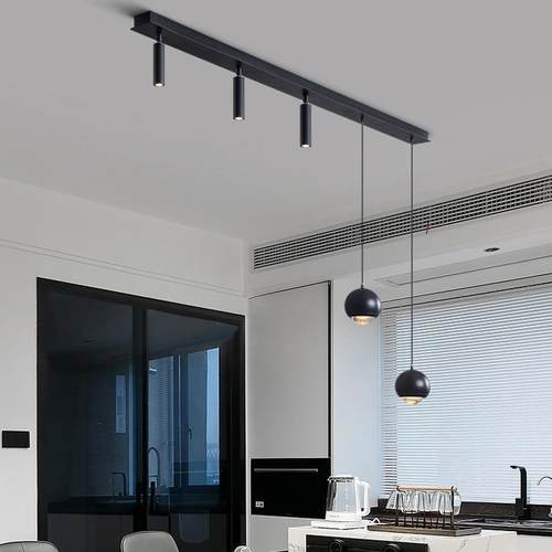 字长条极一简餐厅灯吊AD009轻奢中山具餐桌吧台岛台灯长条创灯意