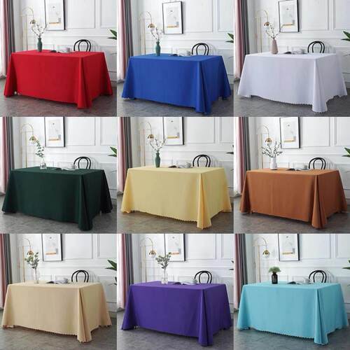 White tablecloth cloth art conference room long table