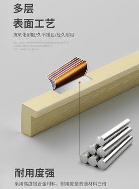 新款直销美欧式衣橱柜门铝合金加长拉手现代简约柜门把手抽屉黑色