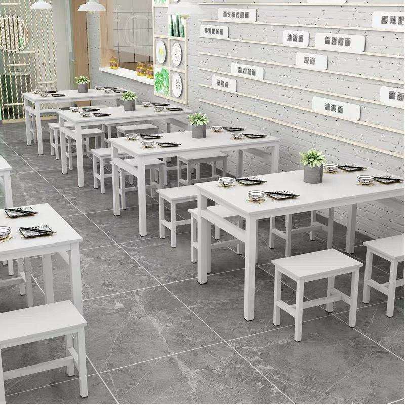 餐桌椅组合小吃店餐馆快餐餐厅简约早餐店长方形饭店面馆吃饭桌子