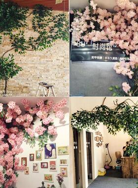 仿真植物樱花树藤条婚庆造景绿植枯树藤假树绿叶藤蔓室内装饰管道