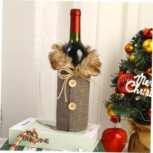 Christmas decoration wine tasting set red bottle sleeve