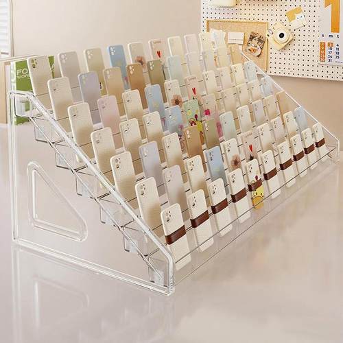 亚克力手机壳展示架多层柜台陈列货架阶梯式平板壳摆放架钢化膜架