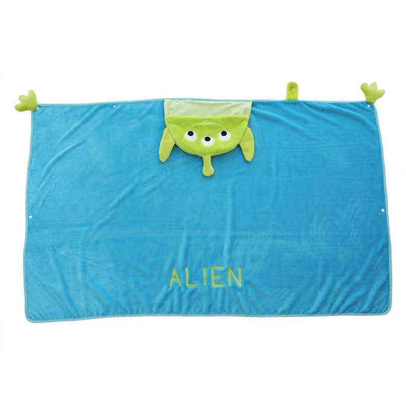 可爱卡通三眼连帽居家保暖休闲披风懒人披肩办公午睡空调毯小盖毯