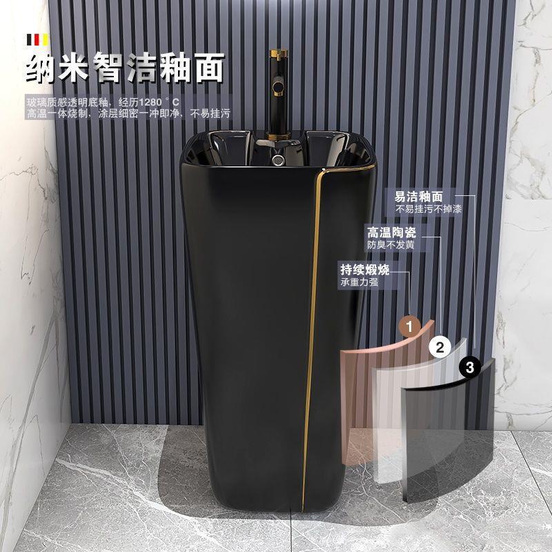立柱式洗脸盆洗面盆洗手盆台盆落地式小户型卫生间立柱一体盆