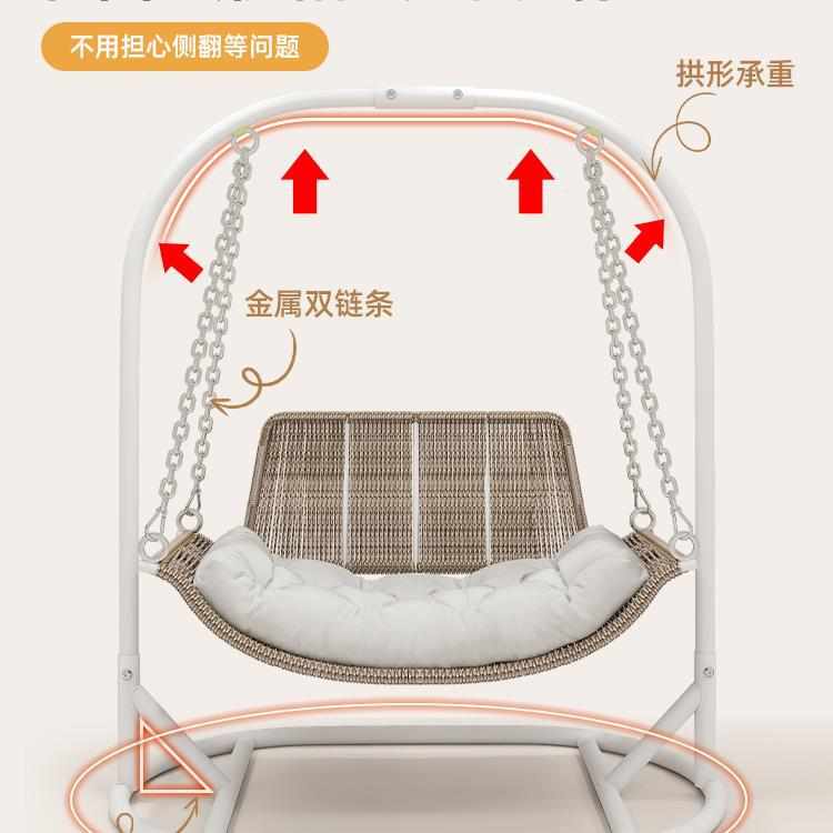 双人荡秋千室内懒人户外阳台吊大人庭院椅吊兰！摇椅秋千家用d椅