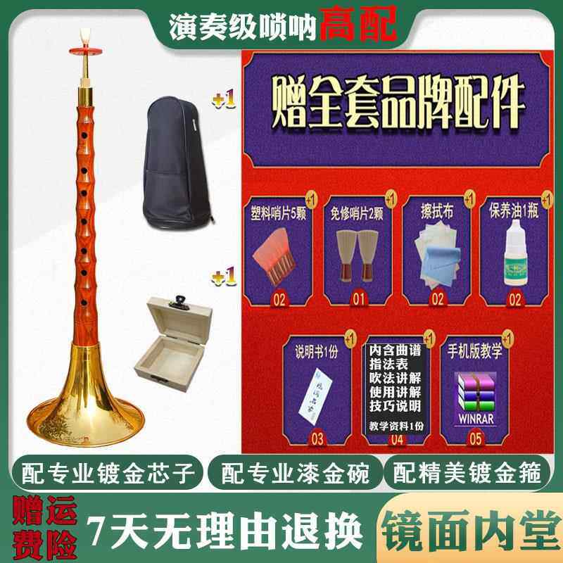 正品唢呐乐器专业老红木D调c全套演等级B檀奏木儿小童成人大、中
