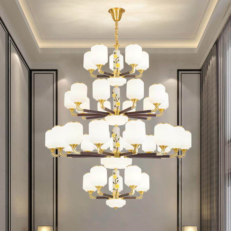 新款直销全铜led吊灯 新中式酒店客房吊灯家用客厅餐厅灯全铜吊灯