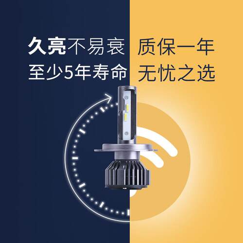汽车大灯H4H7远近光灯改装车灯48w超亮超聚光一体化H1前照灯