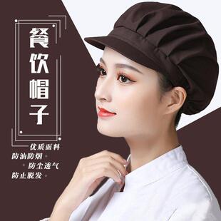 高品质女士厨房专用帽子食品厂工作帽夏季女透气网帽防尘车间防掉