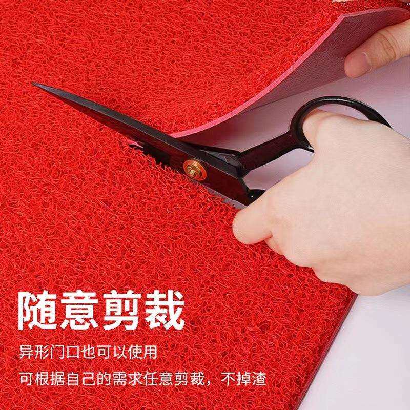 可裁剪室外地垫拉丝地毯垫迎宾门垫 pvc塑料入户红色丝圈地垫