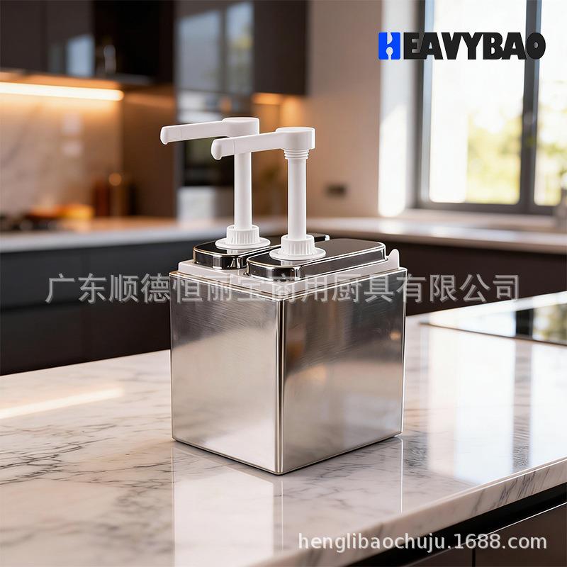 恒丽宝现货手压酱汁按压瓶挤压泵定量不锈钢酱汁泵分配器PP泵头
