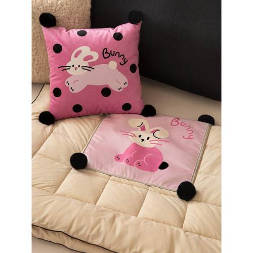 卡通可爱抱枕被子二合一办公室两用抱枕毯子空调折叠被儿童午睡毯