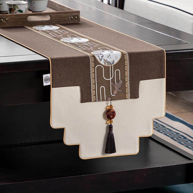 高档新式桌旗禅意中中国风茶台桌餐茶桌几旗电视柜防水防滑盖布定,居家布艺,桌旗,淘宝优惠券,粉丝福利购,淘宝优惠卷