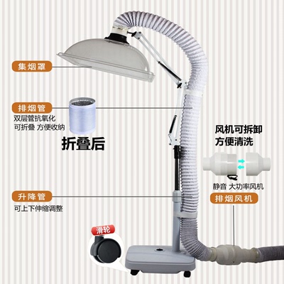艾灸排烟机排风系统强力吸立式抽风机吸烟家用小型艾灸支架