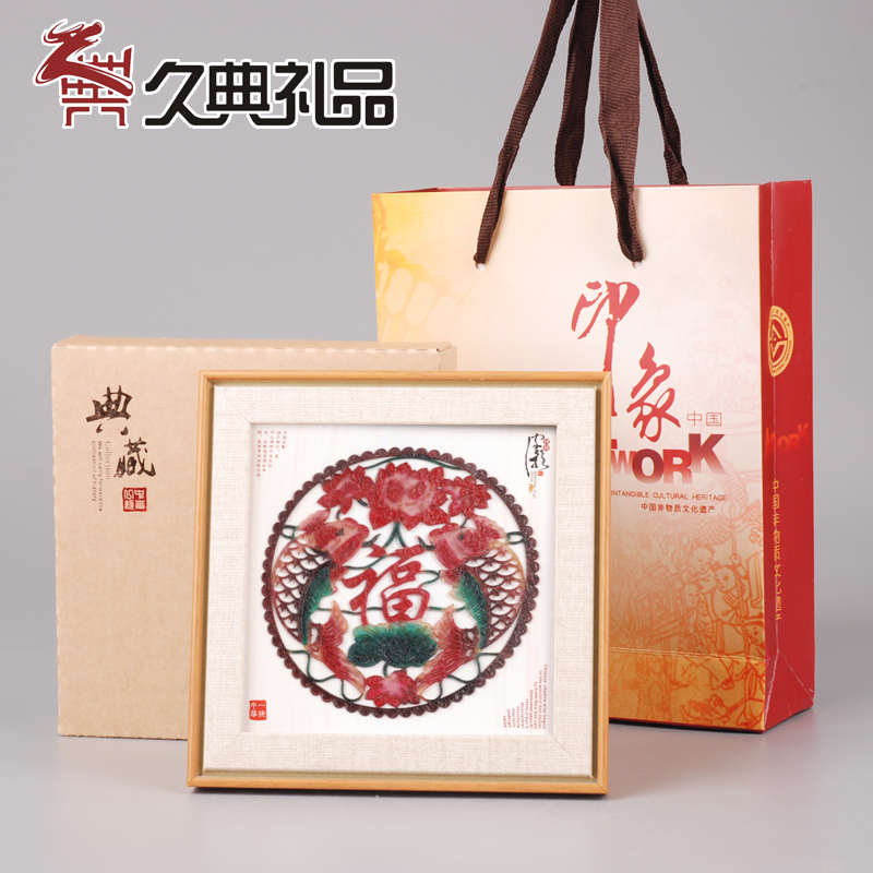 虎年新年礼品皮影装饰画工艺品中国皮影戏摆件送老外中国风礼物