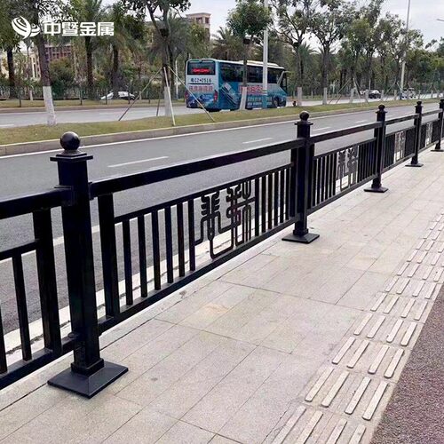 市政箱文化花护栏道路隔离马中暨金属路行锌钢道围栏栅栏人栏杆防