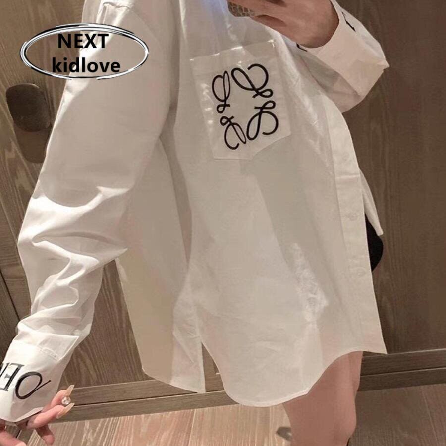 香港欧货潮牌2025春夏款重工刺绣衬衫女宽松百搭慵懒长袖防晒衬衣
