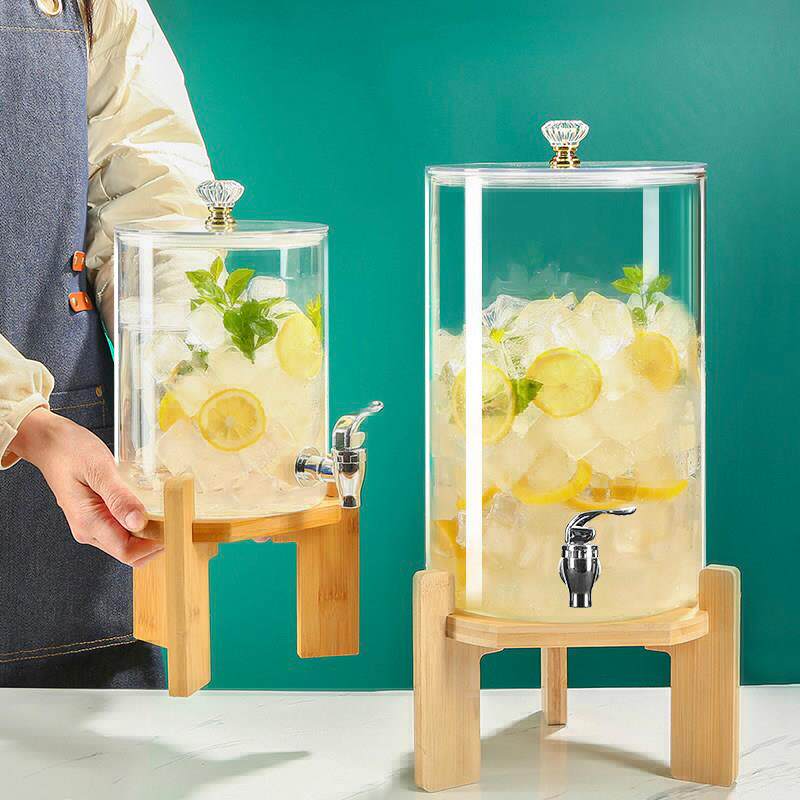 玻自璃冷水壶耐高温带龙头桶助茶饮料泡柠檬水果汁鼎C2896冷水壶