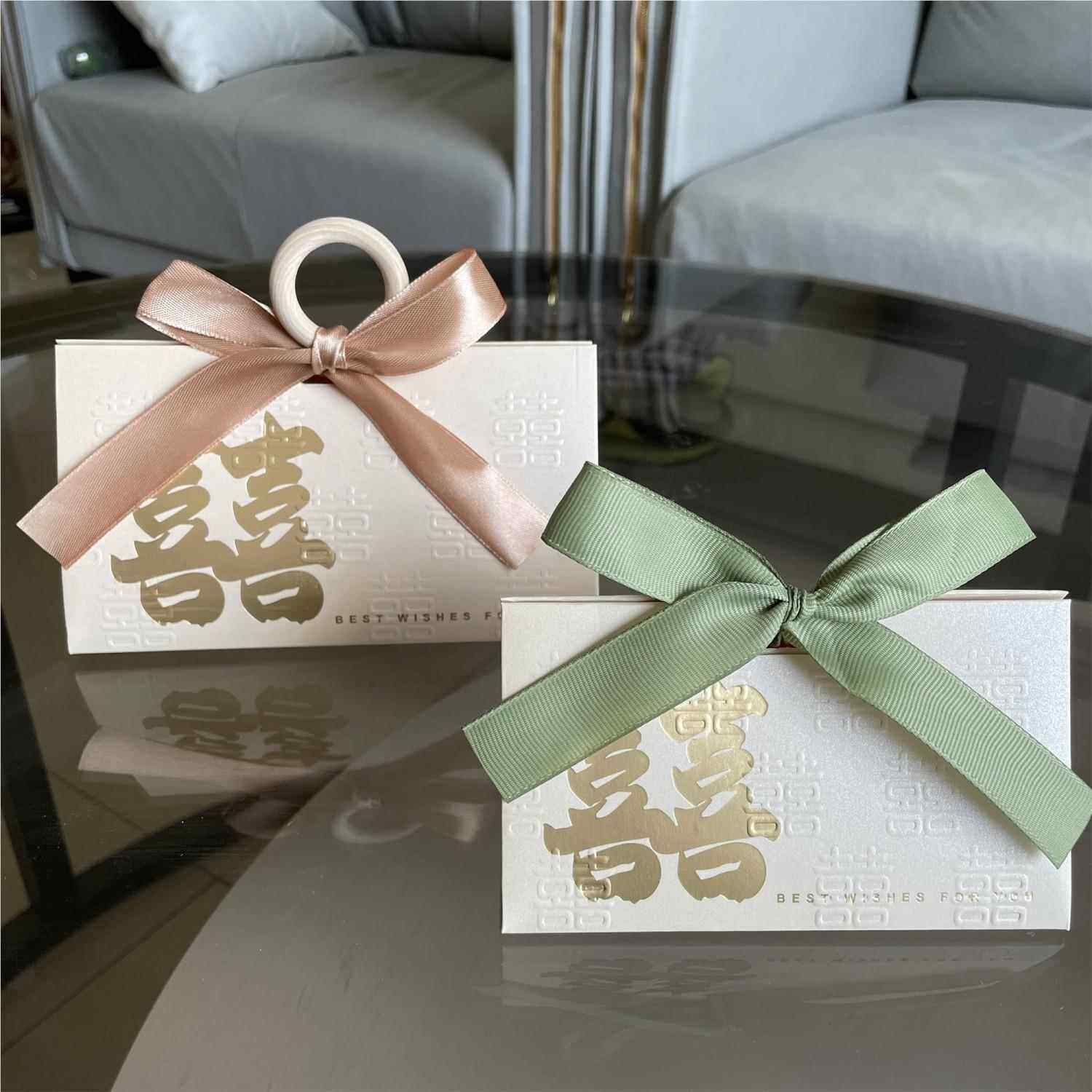 MLI韩式婚礼喜糖盒子包绿盒糖包果装韩版简约桌糖回外礼森系户伴