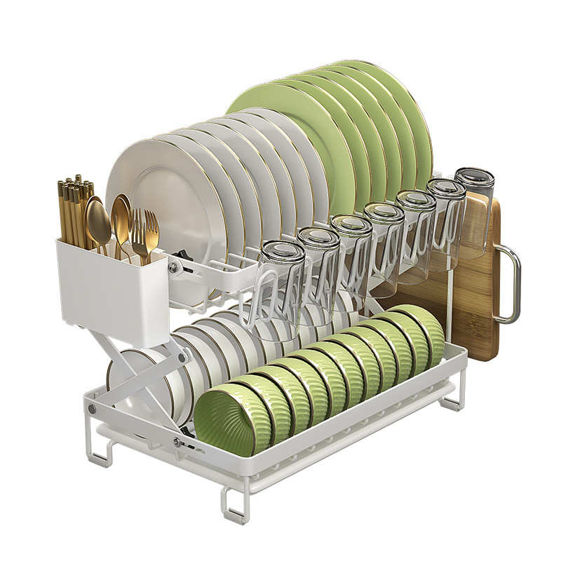 碗碟收纳架沥水碗碟架厨房置物架可折叠砧板碗筷刀叉水杯餐盘架