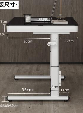 A9L升书降桌电脑桌台式钢家用卧室学F77MS7JS生学习桌简约化办玻