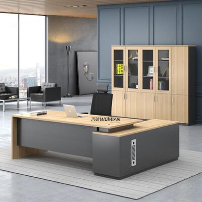 老板桌经理桌现代简约板式单人1.41.6米桌椅组合办公家具