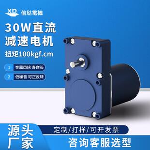 信垯工厂直流减速电机30W低转速24V大力矩微型7字型大扭力小马达