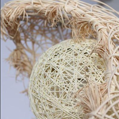 亚马逊吊园爆12554pok款供草货藤艺灯竹编圆形鸟巢房子帽田日式复