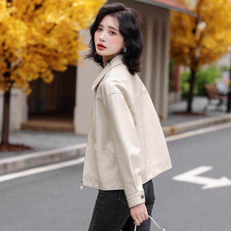 海宁绵羊皮真皮皮衣外套女款2025新款短款春秋高级感小个子皮夹克