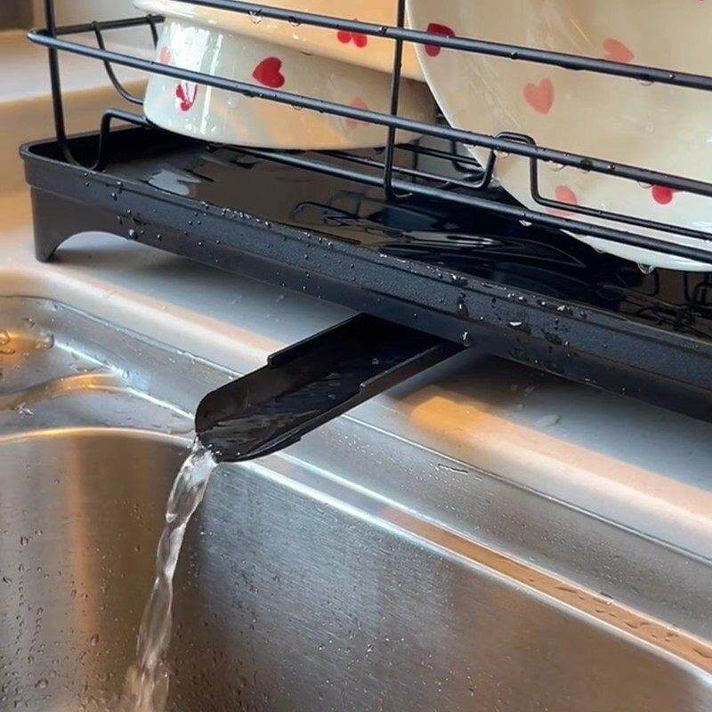 厨房碗筷沥水架置物架铁艺双层多功能收纳架台面碗碟收纳置物架子