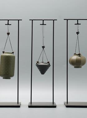 现代新中式创意铁艺倒流香软装炉吊挂沉香禅意香薰摆件装饰品摆设