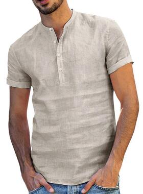 Summer White t Shirt For Men Shirts Mens linen Clothes