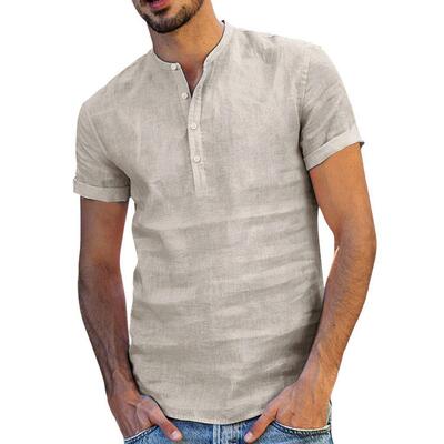 Summer White t Shirt For Men Shirts Mens linen Clothes