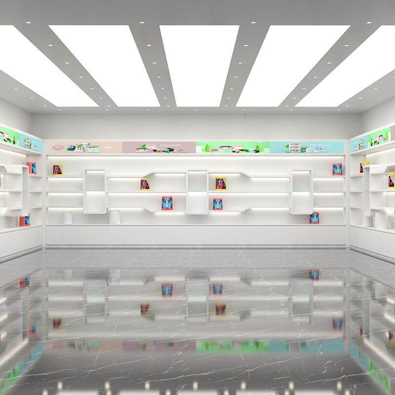 精化妆品展柜木/质烤漆示样品陈列柜美容院产品展示架展厅展品柜