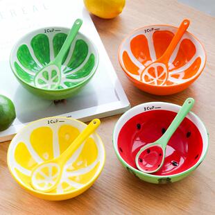 西瓜碗自带硼砂网红碗创意个性做泥材料学生好看ins沙拉水果餐具