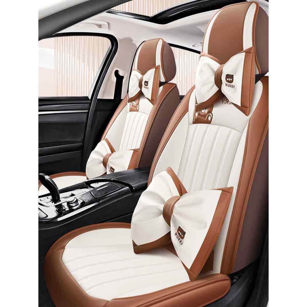高端无障碍豪华弓形汽车座套，透气，全皮革，全包围汽车坐垫，四