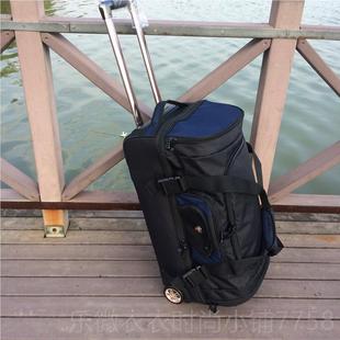 新款贸容量拉球杆装备双肩拖大轮包橄榄滑雪户外运动多功能外行李